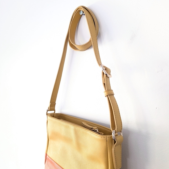 United Colors Of Benetton Yellow, Pink  And Orange Crossbody Bag ~ Like New - Picture 6 of 10